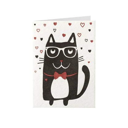 Cat With Glasses Valentine's Day Card