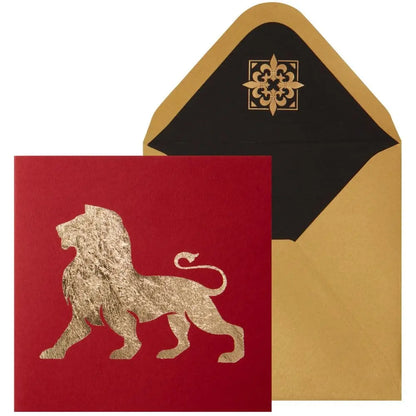 Gold Leaf Lion Blank Card