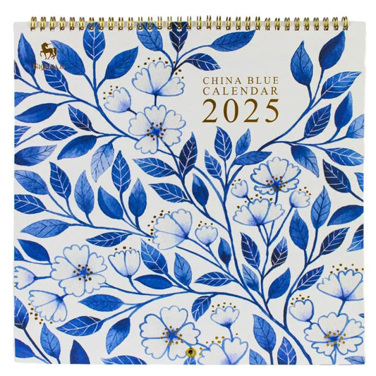 China Blue Wall 2025 Wall Calendar