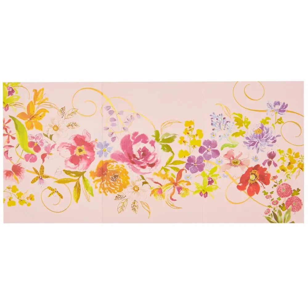 Floral 3 Panel Fold-Out Blank Card