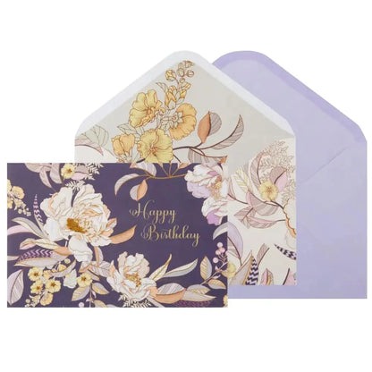 Contemporary Floral With Chevron Collector's Edition Birthday Card