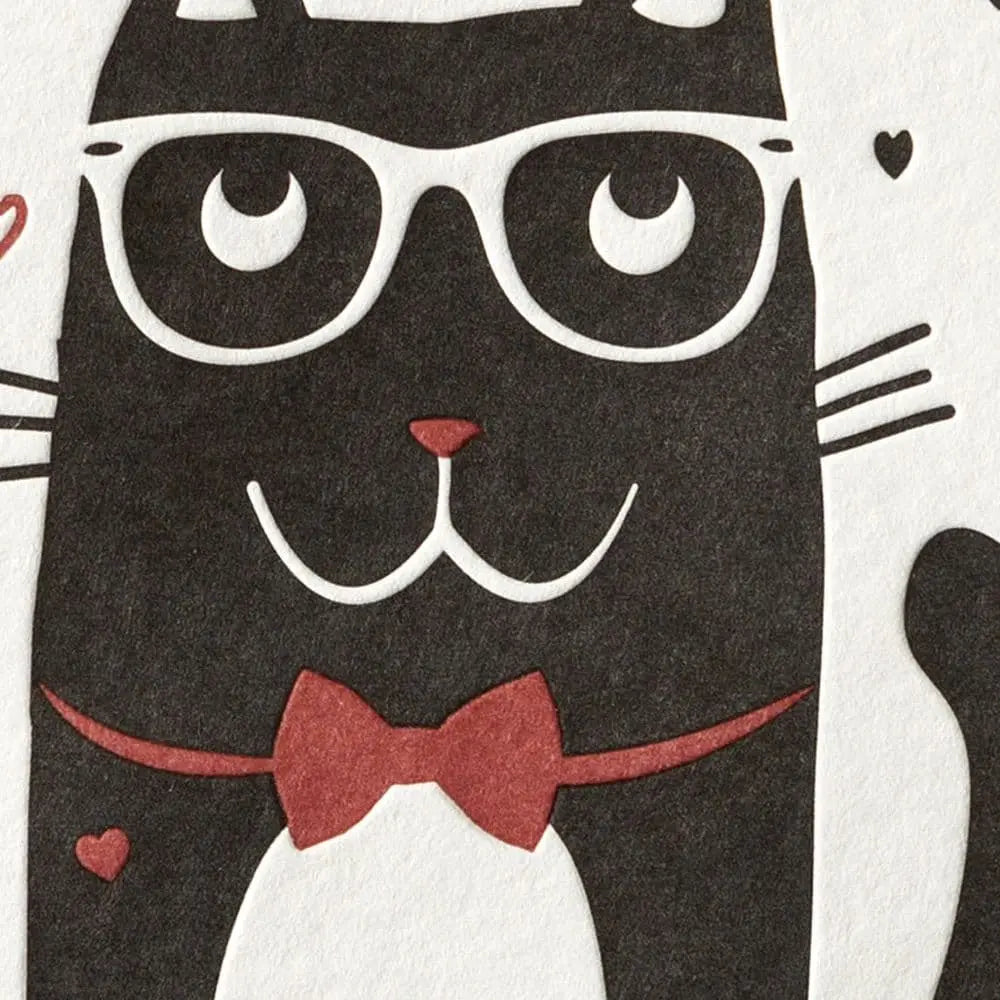 Cat With Glasses Valentine's Day Card