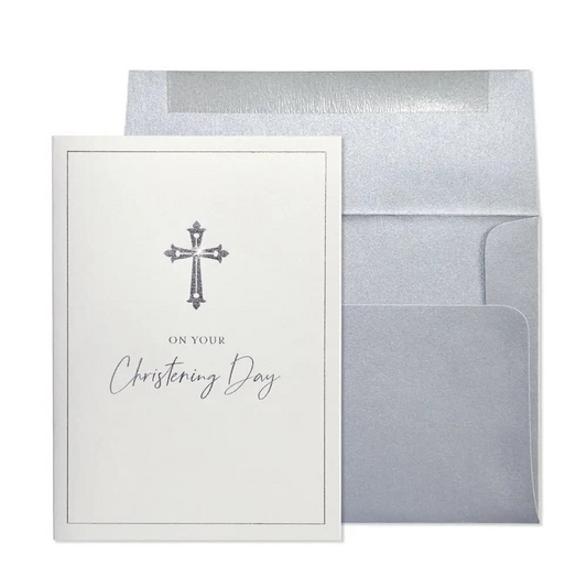 Cross Christening Greeting Card