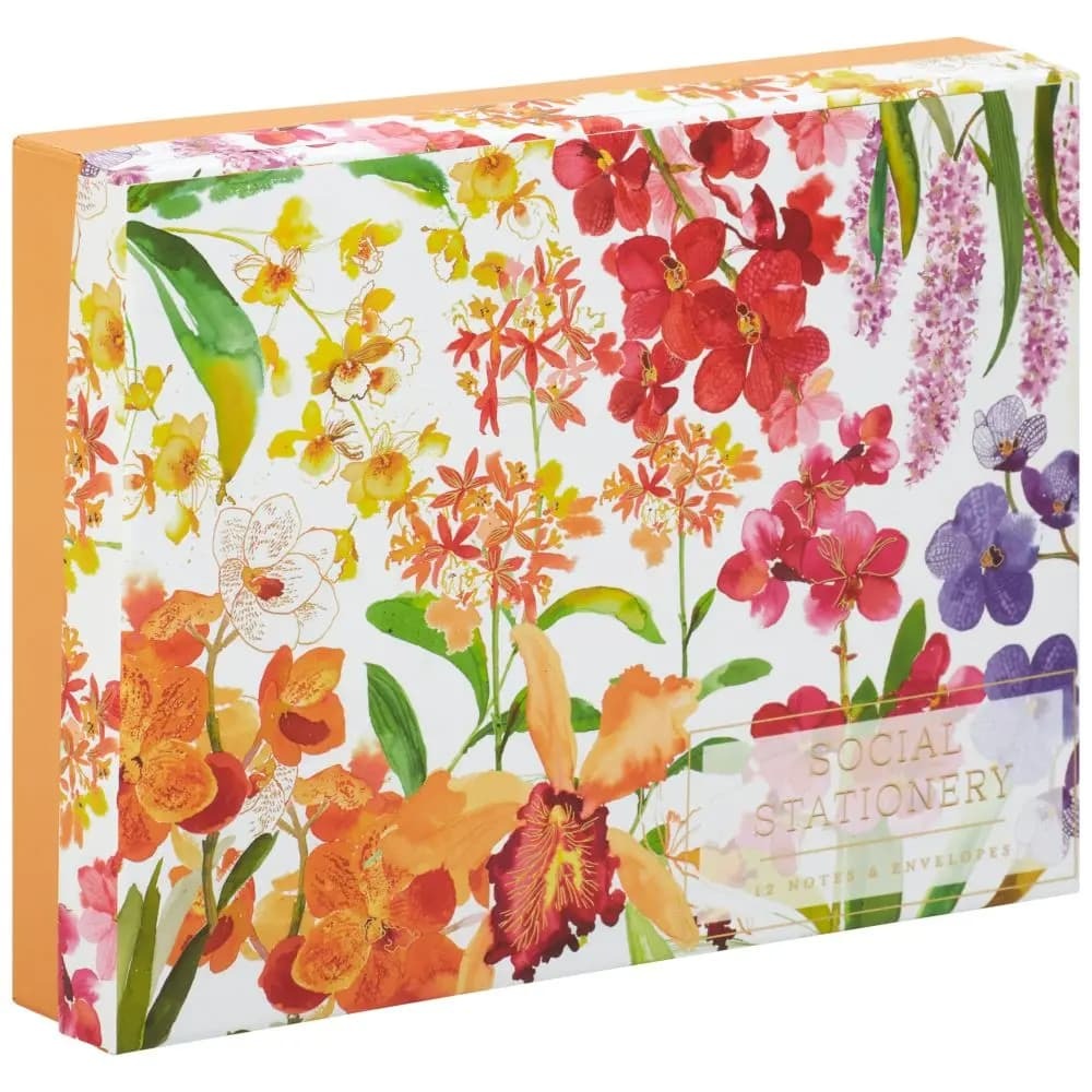 Exotic Orchids Social Stationery Set