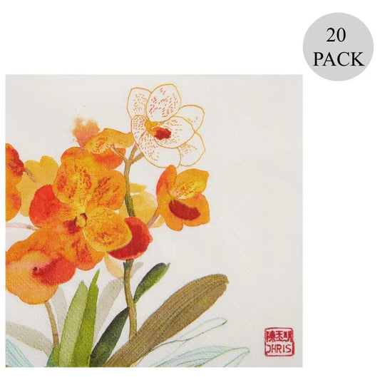 Exotic Orchids Cocktail Napkins - 20 Count