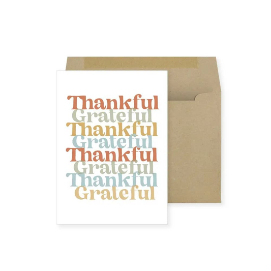 Thankful Grateful Lettering Thank You Card