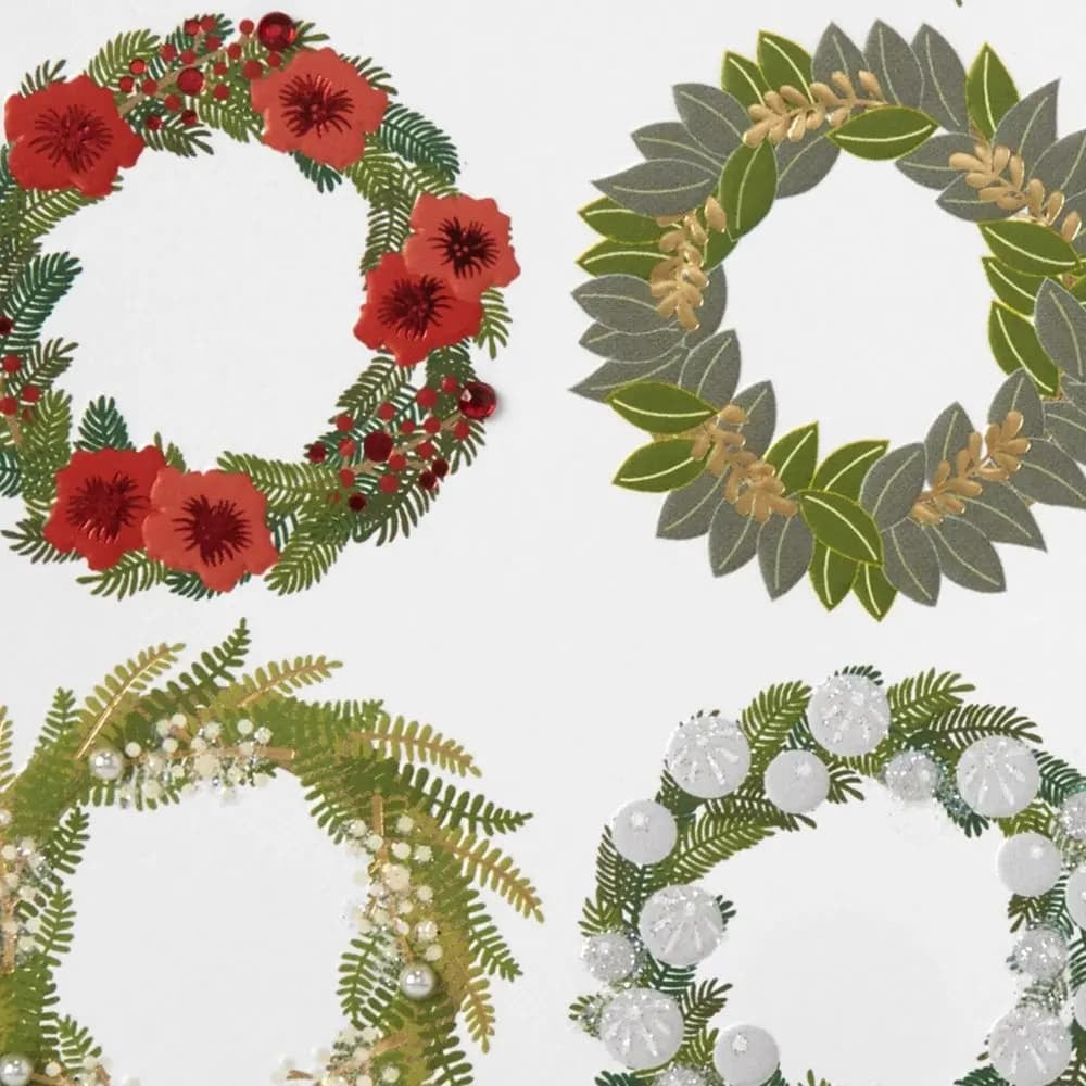 Six Wreaths Christmas Card