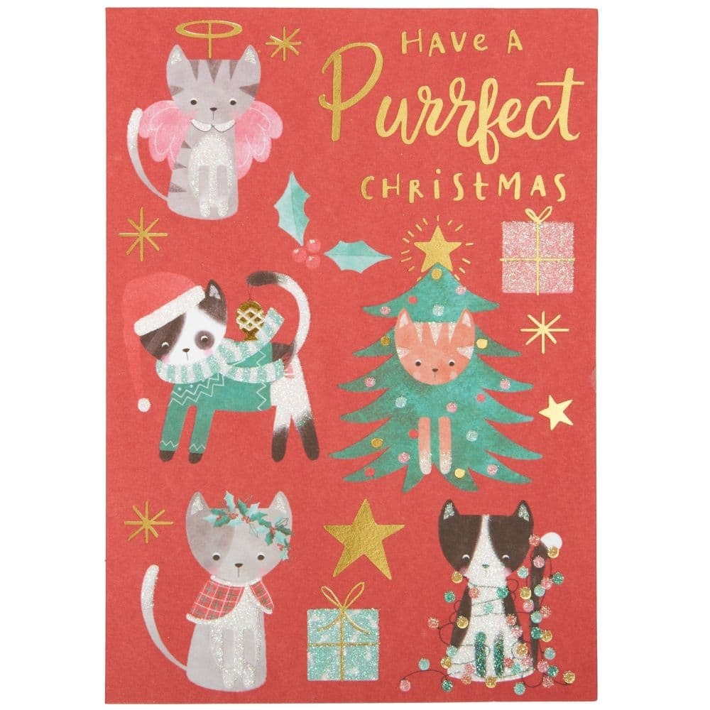 Christmas Kitties, Gifts, and Stocking Christmas Card