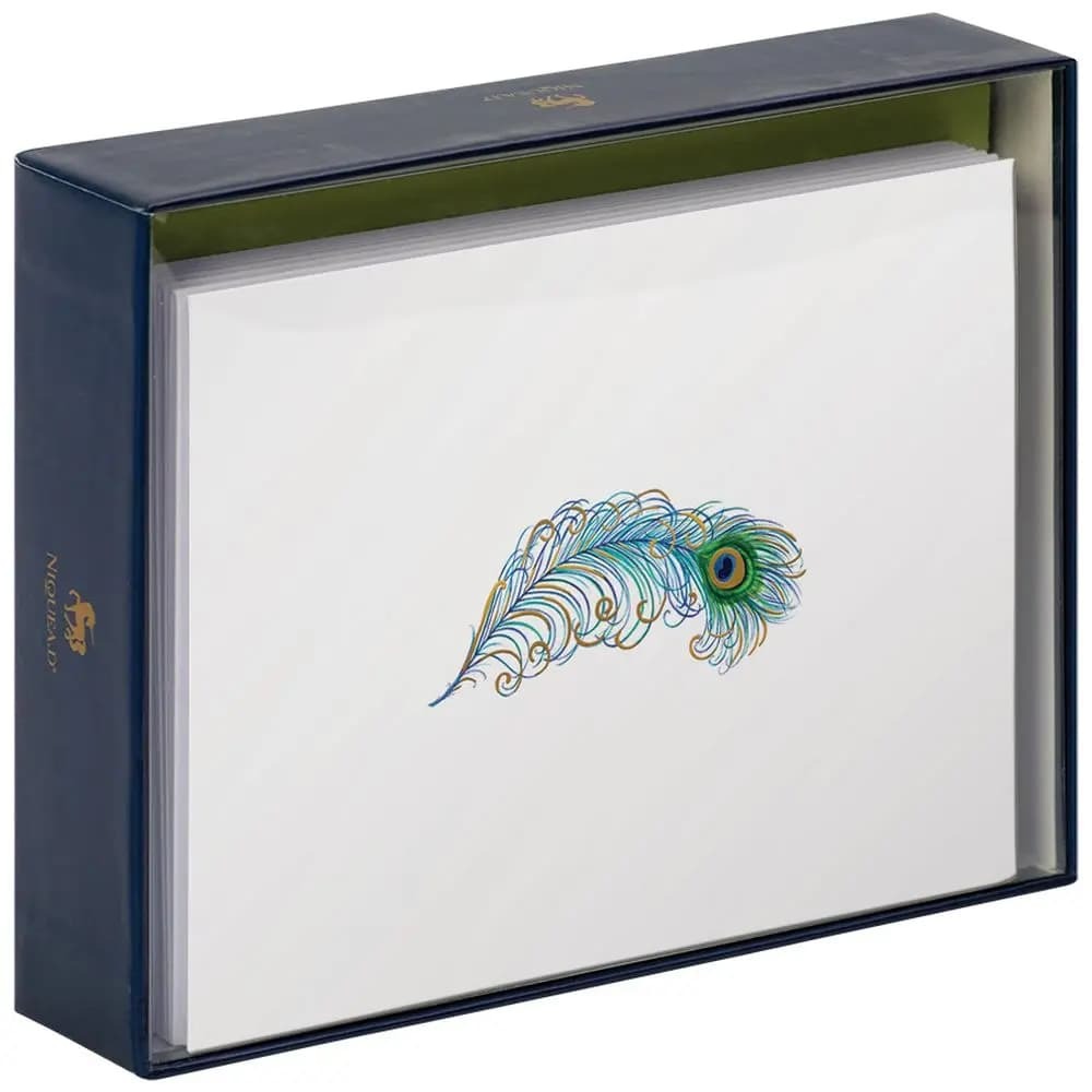 Peacock Feather Boxed Note Cards