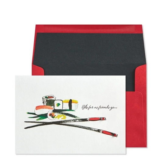 Sushi with Chopsticks Friendship Card