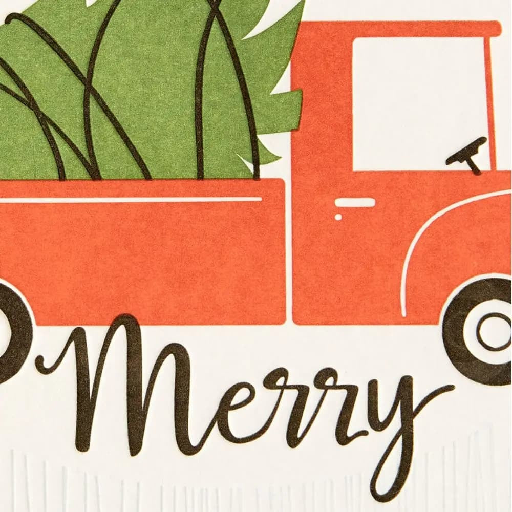 Truck With Tree Christmas Card