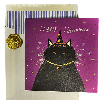 Black Cat Magic Halloween Card