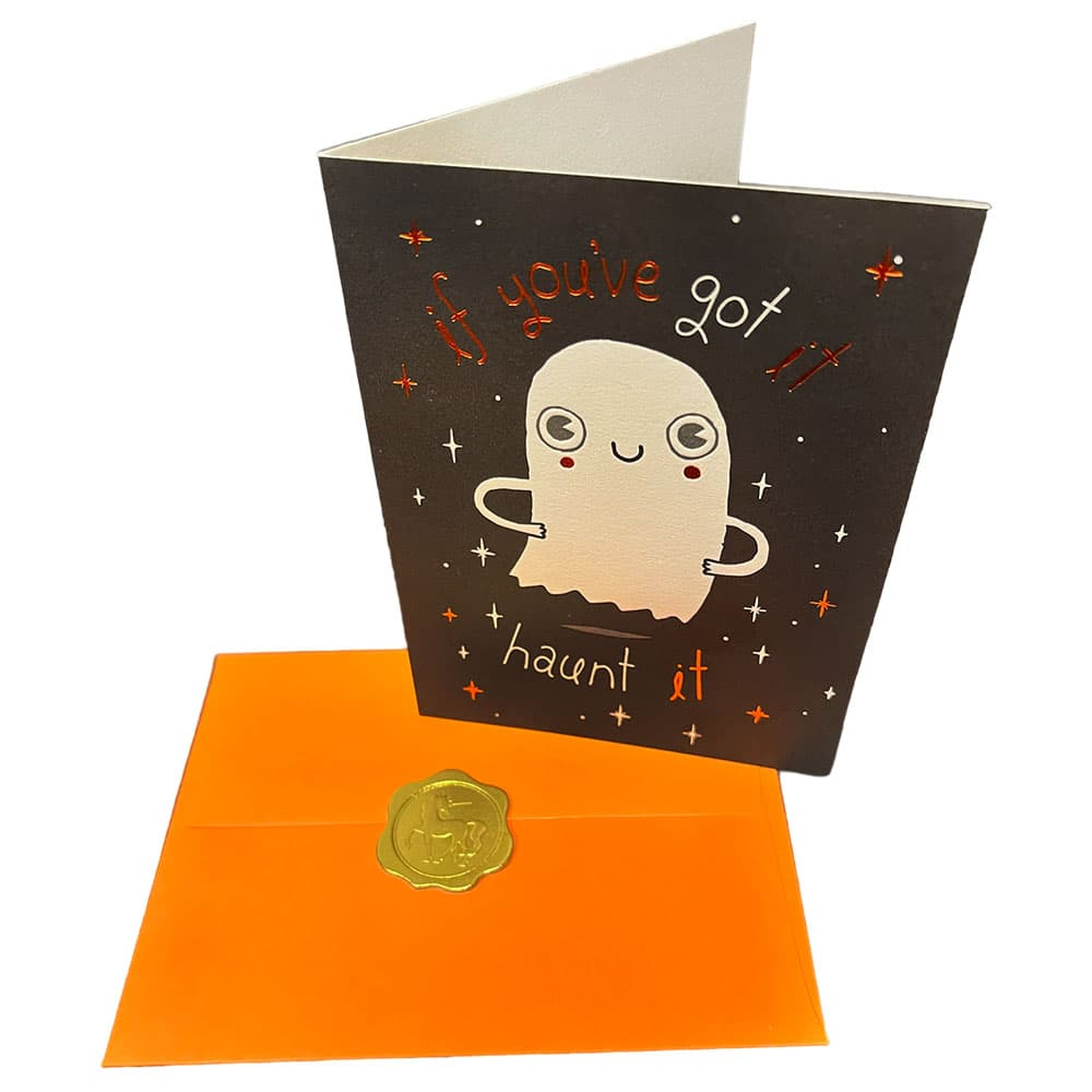 Haunt It Ghost Halloween Card