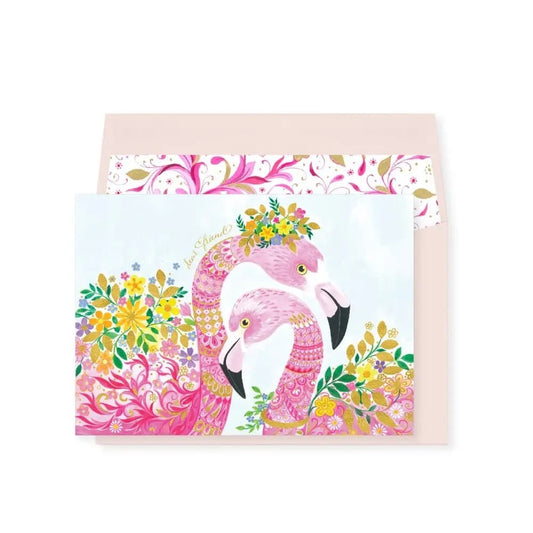 Two Flamingos Friendship Card