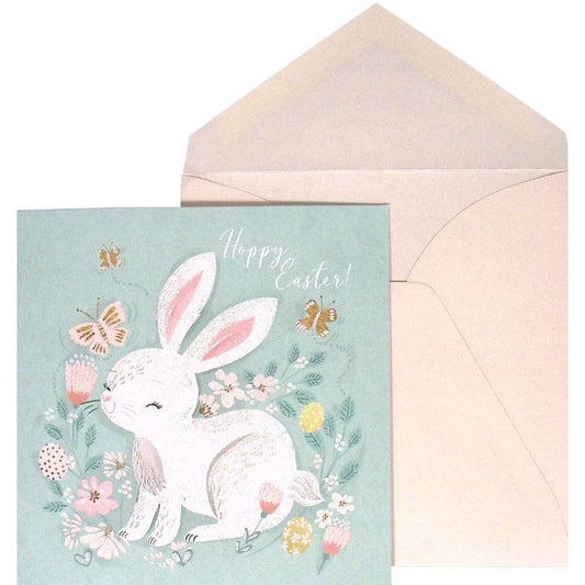 Sweet Bunny in Flowers Easter Card