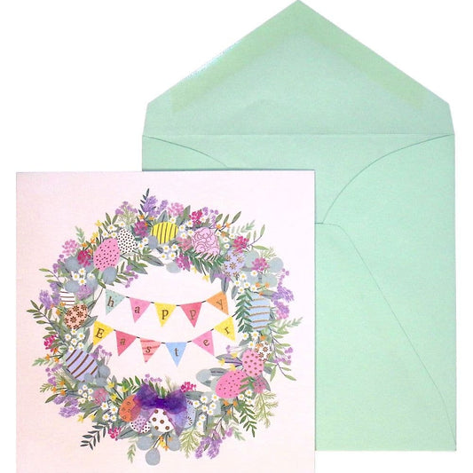 Floral Egg Wreath Easter Card