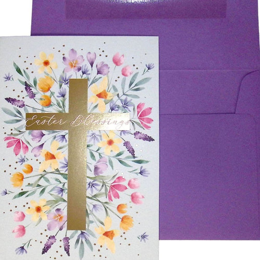 Floral Cross Easter Card