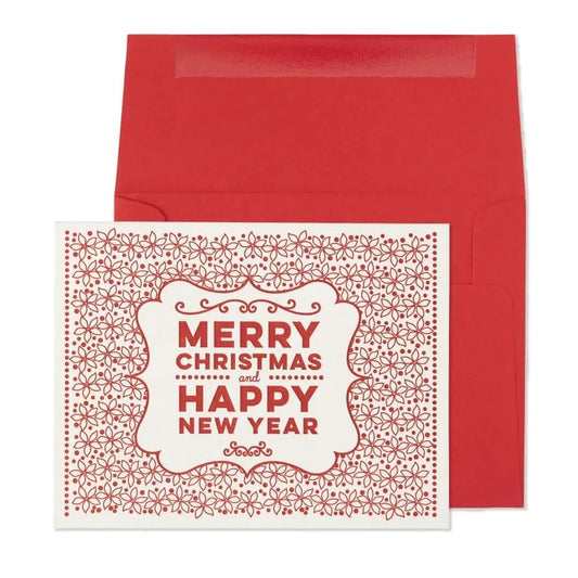 Merry Christmas And Happy New Year Lettering Christmas Card