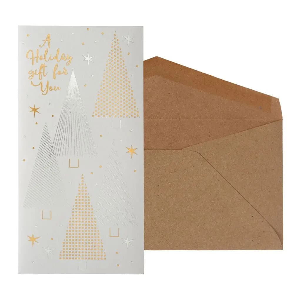 Silver and Gold Trees Christmas Card