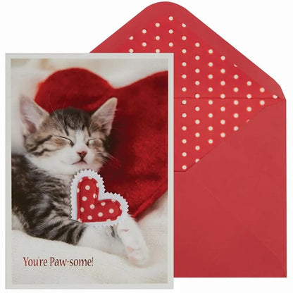 Photo Kitten And Heart Pillows Valentine's Day Card