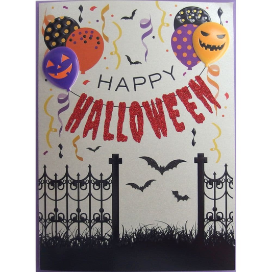 Jack O Lantern Balloons Halloween Card