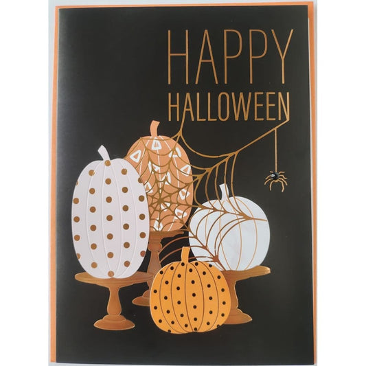 Elegant Decorative Pumpkins Halloween Card