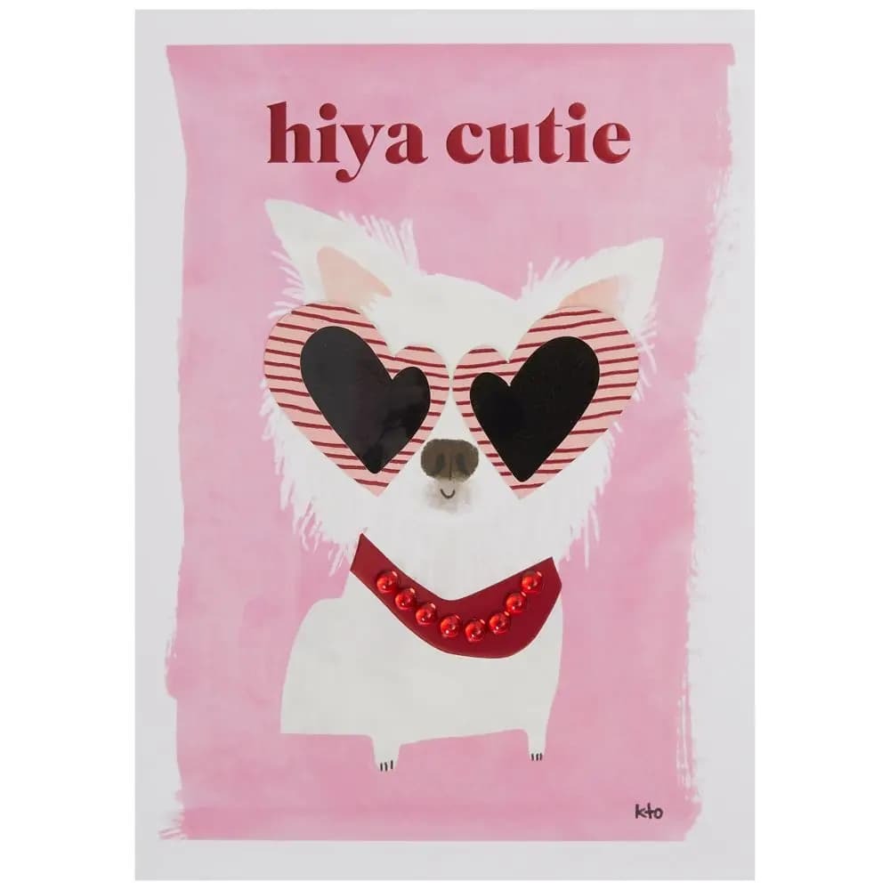 Cute Dog in Sunglasses Valentine's Day Card