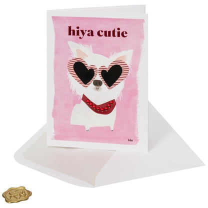 Cute Dog in Sunglasses Valentine's Day Card