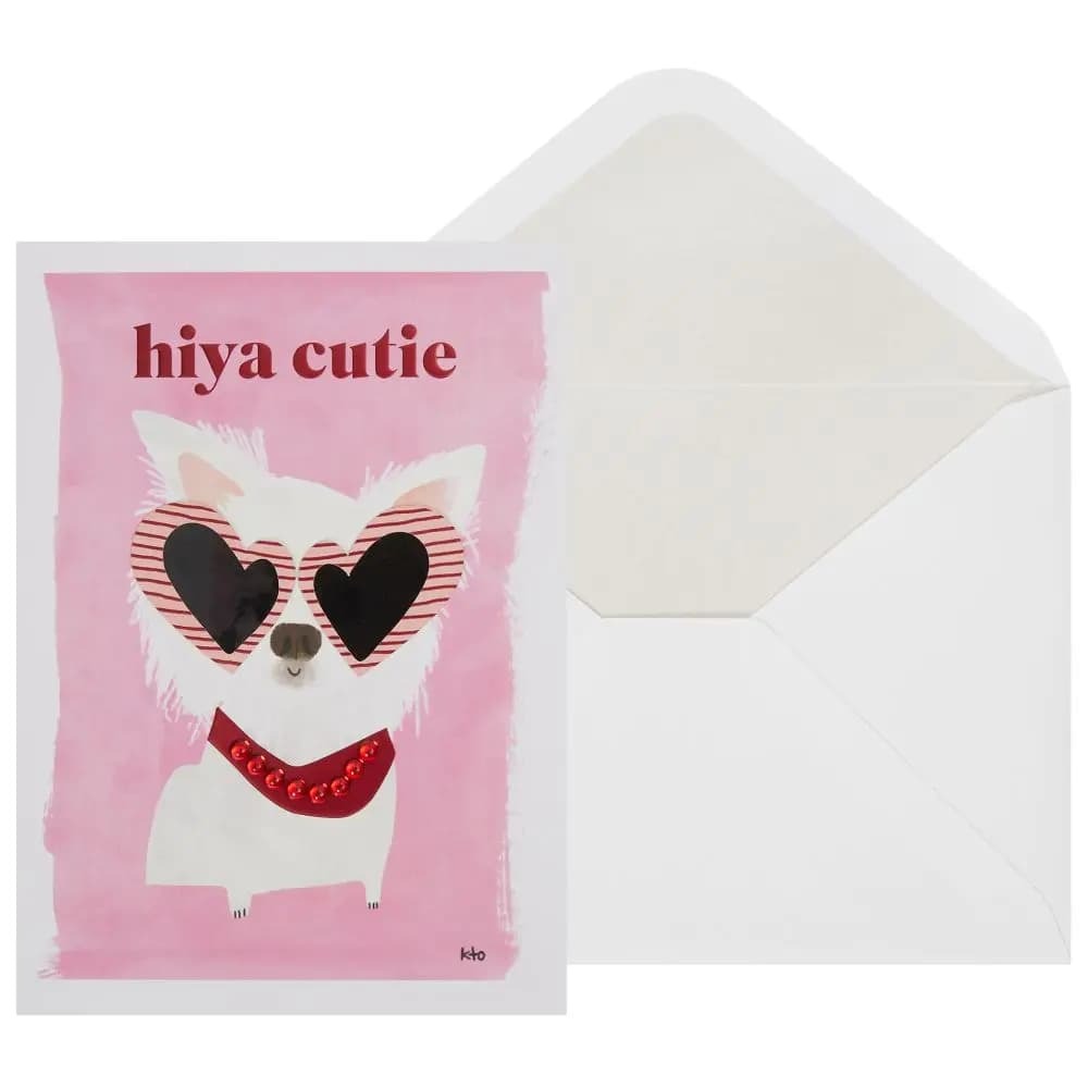 Cute Dog in Sunglasses Valentine's Day Card