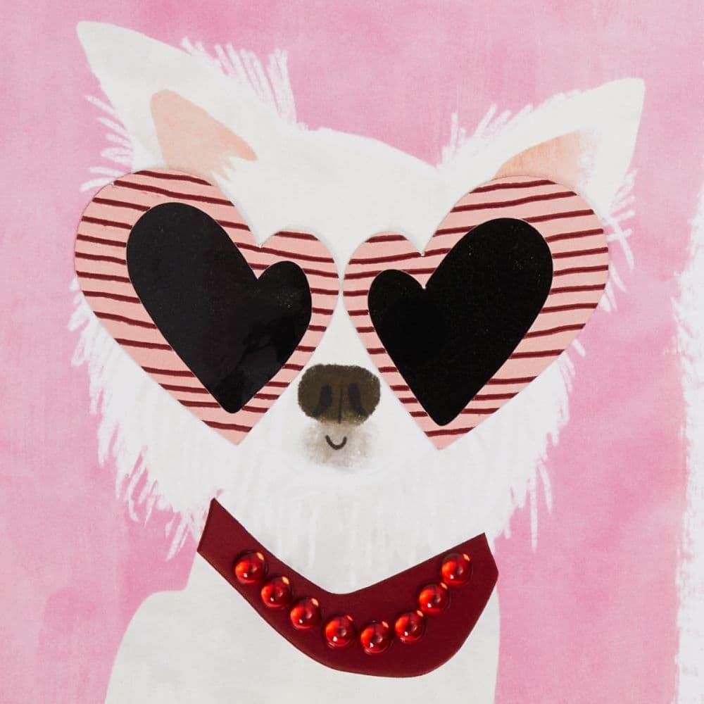 Cute Dog in Sunglasses Valentine's Day Card