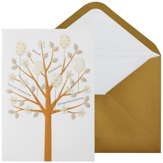 Congrats Tree With Words Congratulations Card