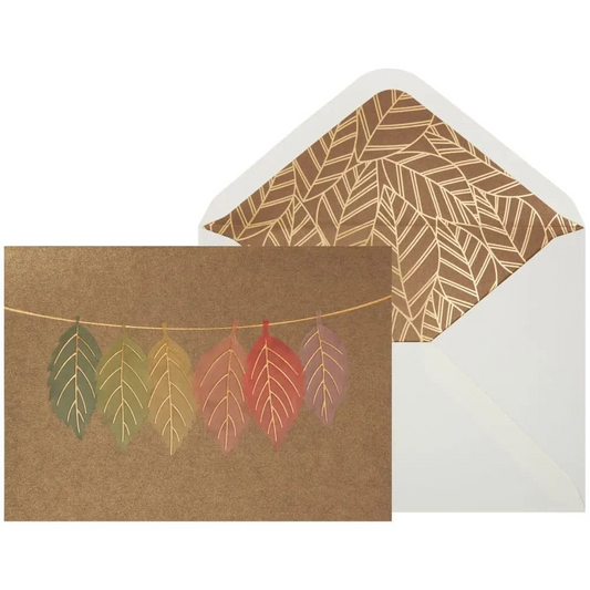 Glitter Leaves Blank Card