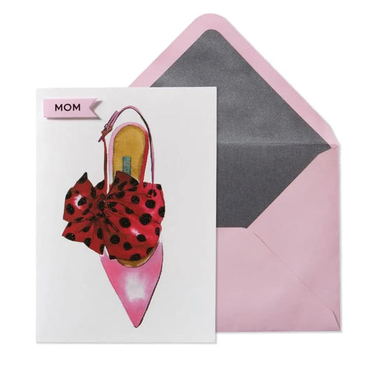 Shoe With Polka Dot Bow Mother's Day Card