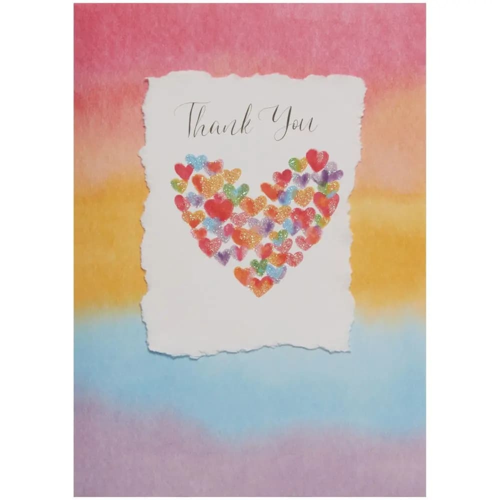 Rainbow Heart Thank You Card