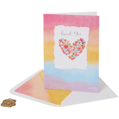 Rainbow Heart Thank You Card