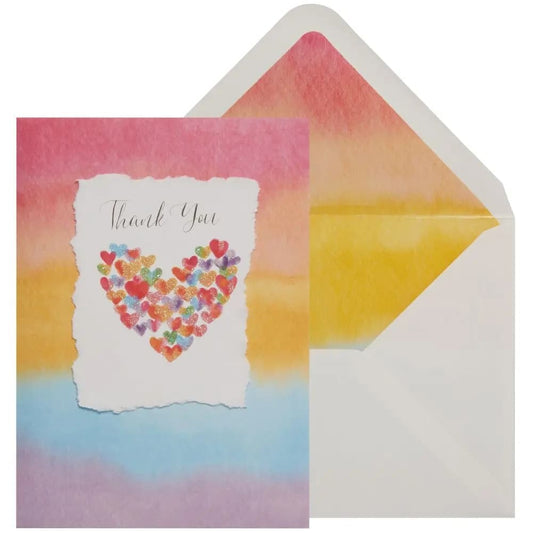 Rainbow Heart Thank You Card