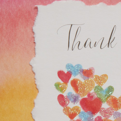 Rainbow Heart Thank You Card