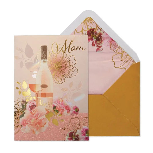 Wine And Flowers Mother's Day Card