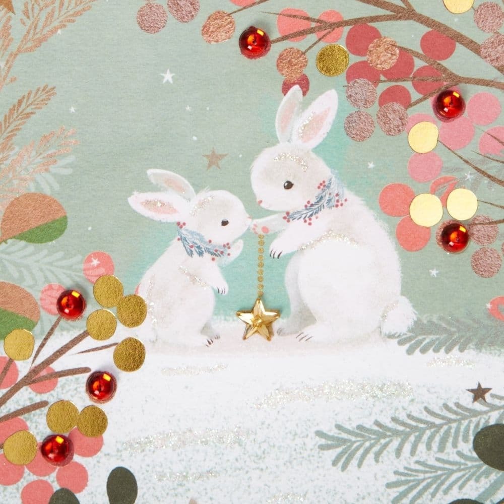 Big and Little Bunnies Christmas Card