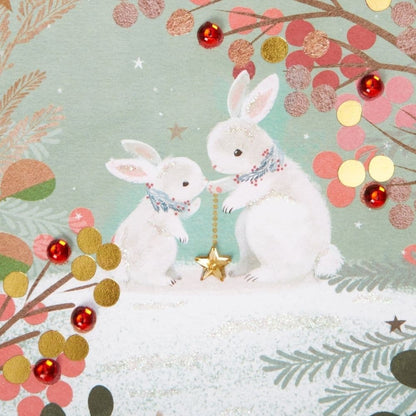 Big and Little Bunnies Christmas Card