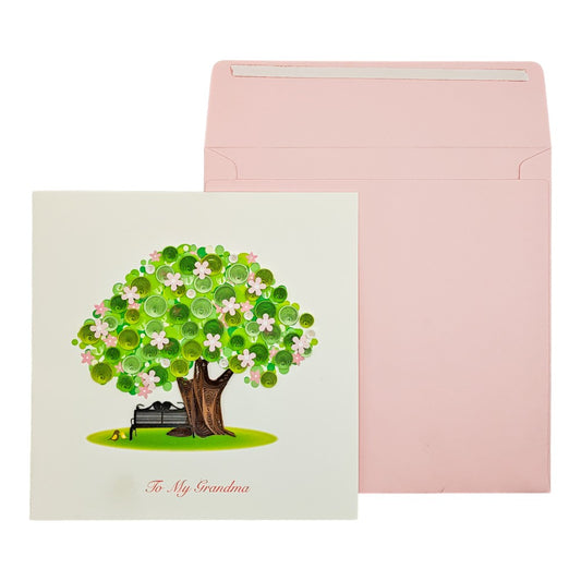 Quilled Tree with Bench Grandma Mother's Day Card