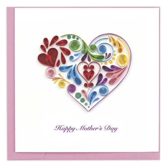 Quilled Flower Heart Mother's Day Card