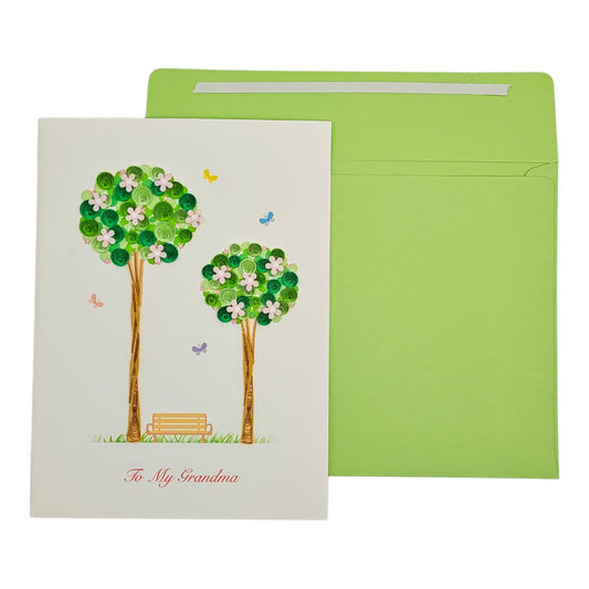 Quilled Trees with Bench Mothers Day Card