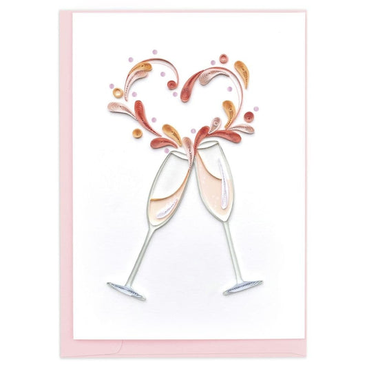 Quilled Champagne Glasses Friendship Card