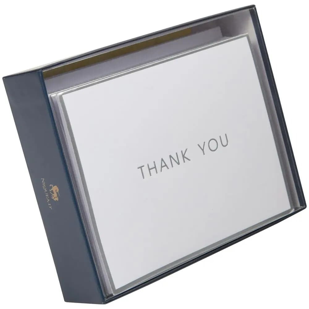 Silver Thank You Boxed Note Card