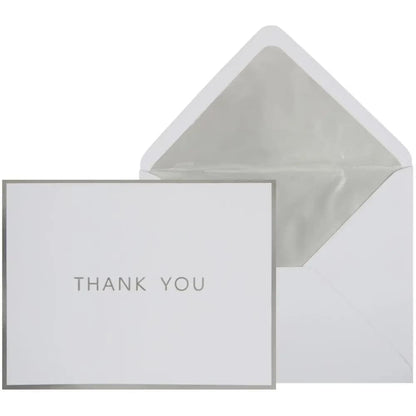 Silver Thank You Boxed Note Card