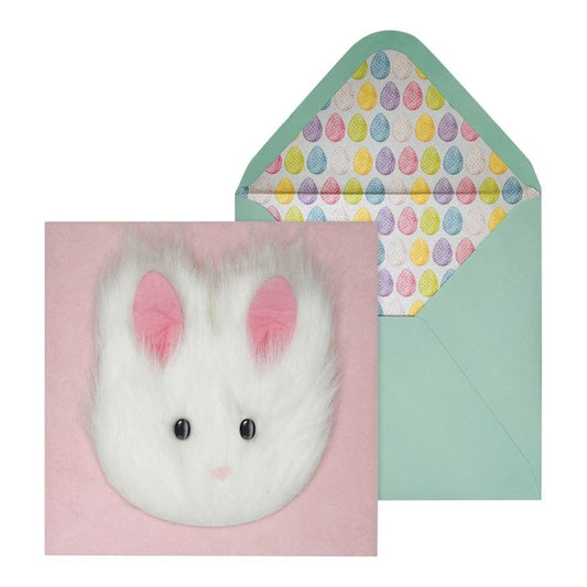 Faux Fur Bunny Head Easter Card