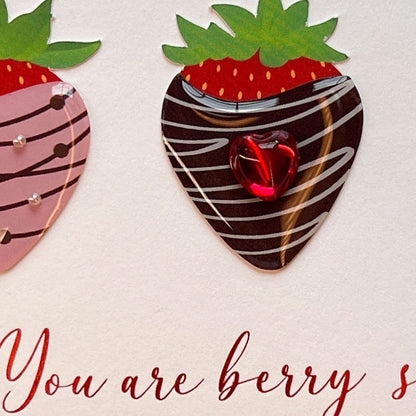 Handmade Dipped Berries Valentine Card