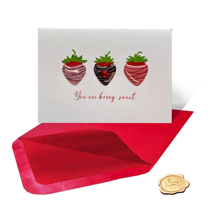 Handmade Dipped Berries Valentine Card