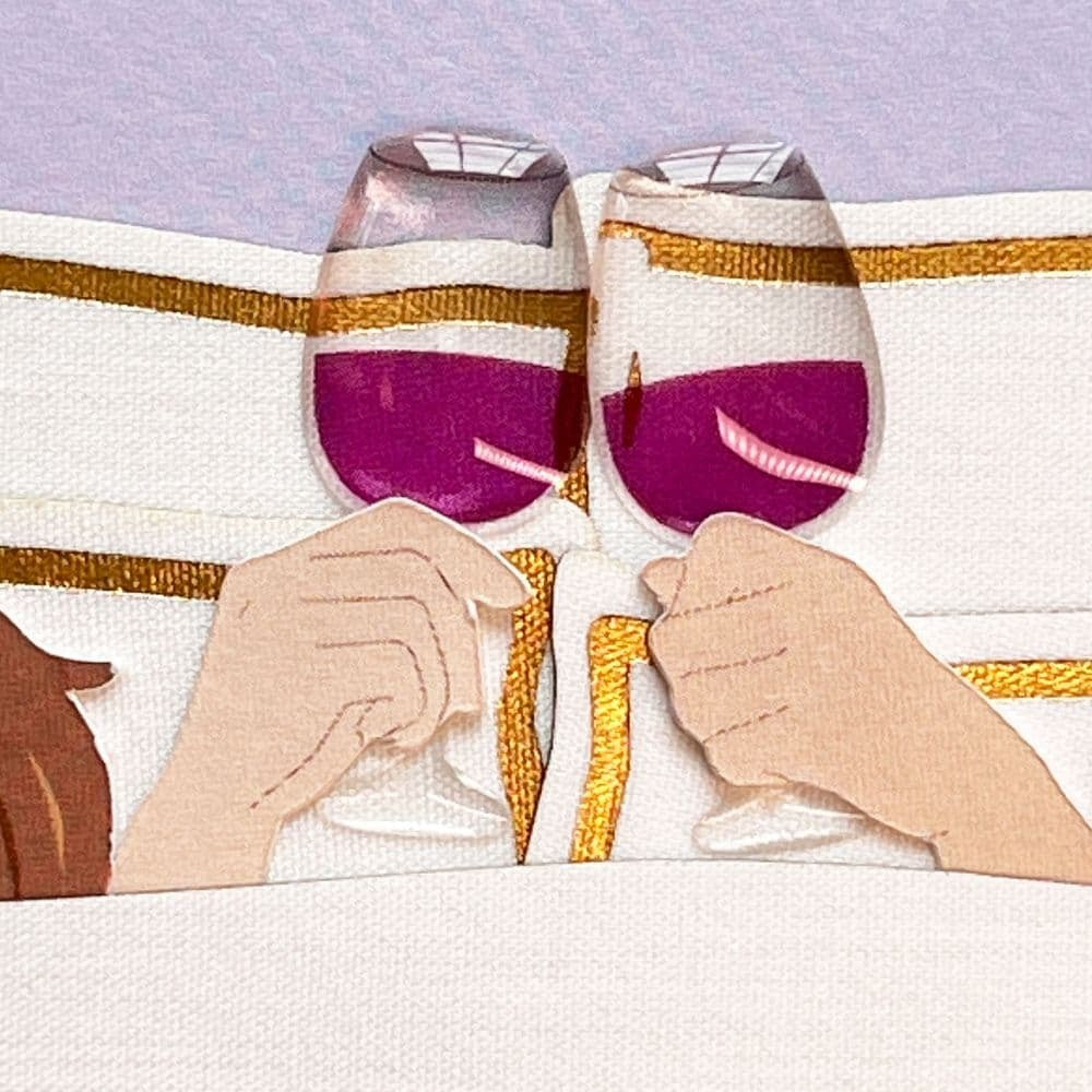 Wine In Bed Valentine's Day Card